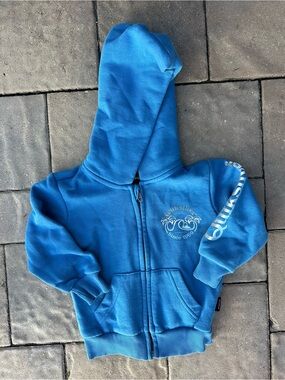 Quiksilver Kids Bright Blue Zip Hoodie with Logo